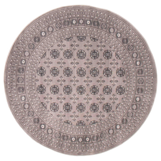 Novadima - Tekke Grey Rug, Round 6'7" x 6'7"