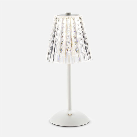 Novadima- Alta Crystal Shade LED Table Lamp - White