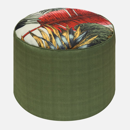 Novadima- Butterfly Printed Outdoor Pouf - Foliage